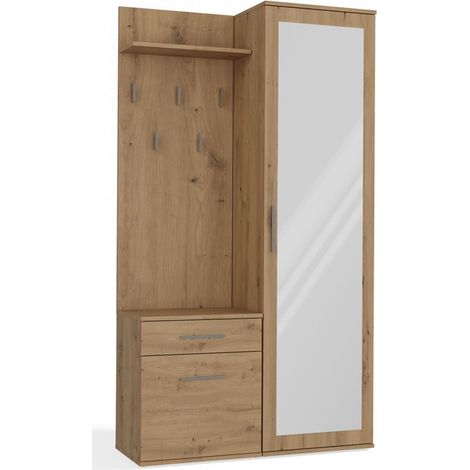 Selsey Duvio – Flurgarderobe mit Schrank und Spiegel, Eiche Artisan, 100 cm (1/5)