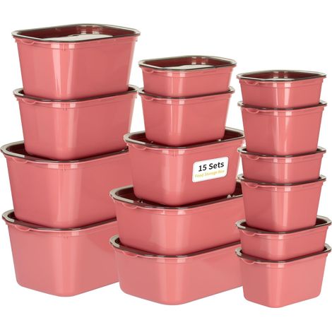 Boîtes Alimentaires Hermétiques (15 Pack) - Boite Plastique Alimentaire, Conservation Repas, Empilable, Micro-ondable (1/5)
