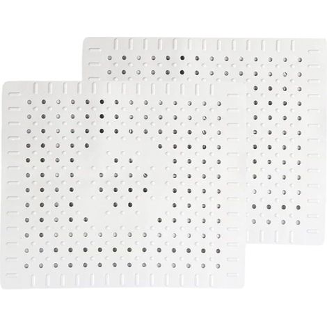 blanc Lot de 2 tapis de protection pour évier de cuisine en caoutchouc antidérapant durable, facile à nettoyer et à couper soi-même. (1/4)