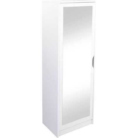 Westphalen meuble à chaussures 1 porte miroir, 7 tablettes blanc. (1/3)