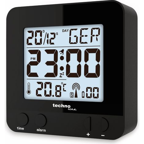 Techno Line WT235 sw Funk Wecker Schwarz Alarmzeiten 1 (1/5)