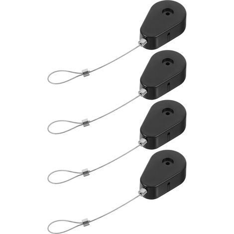 Boîtier de Verrouillage Rétractable Anti-vol 4pcs en Plastique et Acier avec Câble Automatique pour Protection des Manettes de Jeu et Marchandises à Domicile (1/5)