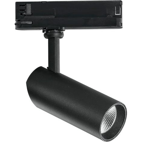 "Faro LED ACTION nero con adattatore trifase invisibile LED 20 W 2000 Lumen 3000K (luce calda)"
