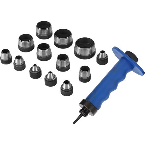 Kit de 14 emporte-pièces creux pour le travail du cuir (5 mm à 35 mm) avec boîte en plastique (1/5)