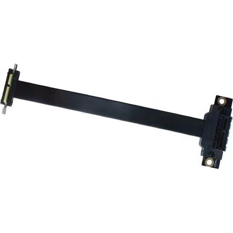 1 câble d'extension PCI-E 3.0 1X vers 1X à angle droit, pour carte vidéo, son, réseau sans fil, adaptateur et bloc de cartes (1/5)