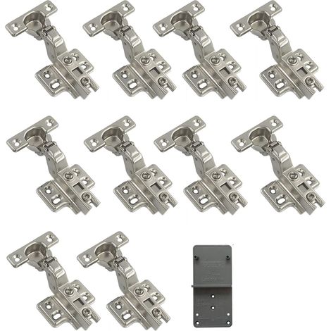 90 Degré Rentrant 26mm Soft Close Mini Charnieres Fermeture Automatique Charnière à Amorti pour Armoires de Porte Lot de 10 (1/5)
