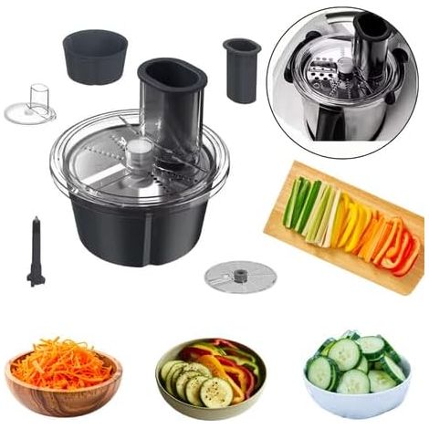 1 Accessoire Découpe Légumes, Compatible Thermomix TM5 TM6, Trancheur Râpeur, Acier Inoxydable, Cuisine Familiale