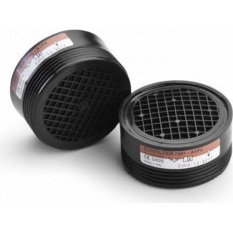 Filtro sostitutivo protezione "A1P2" per semi maschera Euromask raccordo filettato
