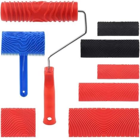 8-teiliges Holzmaserungs-Malwerkzeug-Set – Gummigriff – Weiß (1/4)