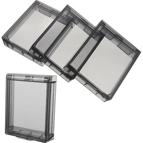 Couvercle de Thermostat de Climatisation 86, Lot de 4, Noir Ps Étanche, Visibilité des Boutons, Bords Arrondis Sûrs, Pose Adhésive pour Hôtels et Bureaux été Vacances (1/5)