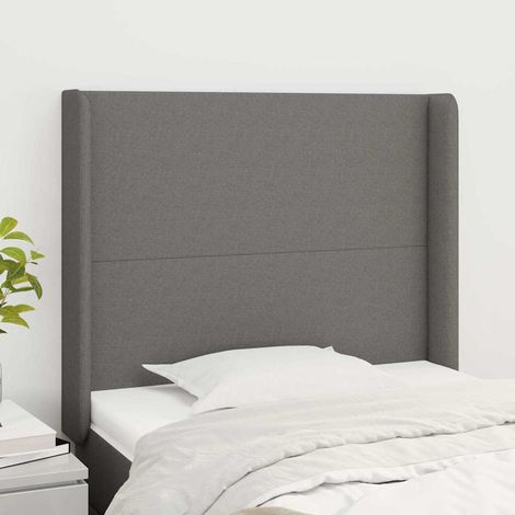 vidaXL Cabecero con orejas de tela gris oscuro 93x16x118/128 cm (1/5)