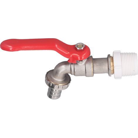 Kugelabsperrventil mit Vierteldrehung und 15-mm-Ablauföffnung, 3/4 PVC-Außengewinde und 1/2 Messinggewinde. (1/5)