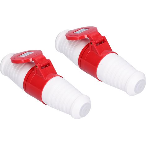 Lot de 2 connecteurs de prise industrielle 5 broches IP44 triphasés mâle/femelle 16 A 380 V-415 V (1/5)