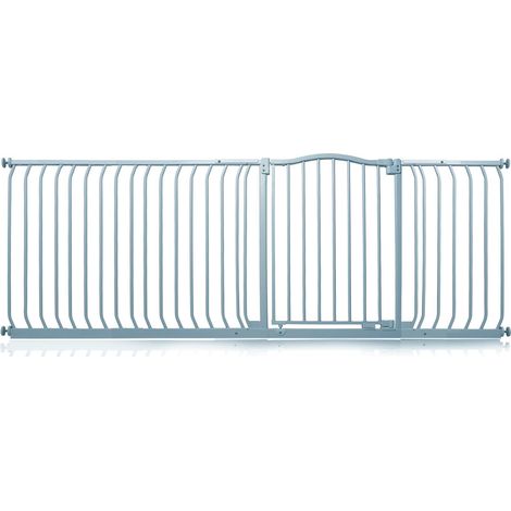 Safetots Barrière De Sécurité Supérieure Avec Design Courbé, Barrière De Sécurité À Pression, 207cm - 216cm, Gris Mat
