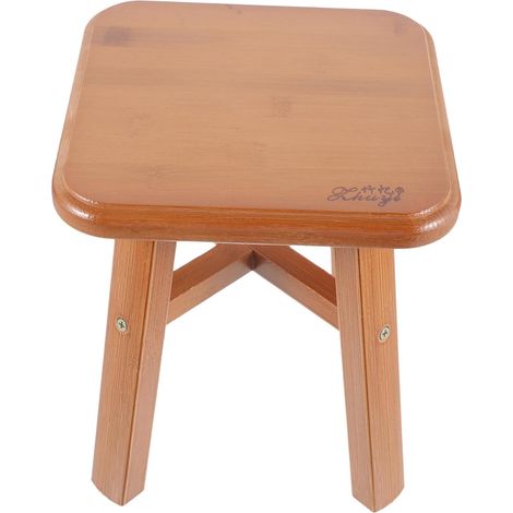 Tabouret en Bois Massif Marron pour Intérieur, Petit Tabouret Bords Lisses et Surface Douce, pour Salon ou Chambre à Coucher, Usage Domestique Polyvalent (1/5)