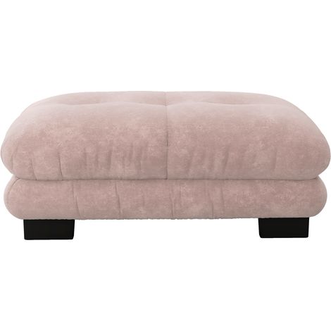 Pouf Paris en velours côtelé rose, pouf d’appoint confortable multifonction pour salon, chambre et coin détente (1/5)