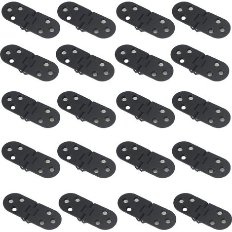 10 pièces charnières de table pliantes charnières de porte d'armoire en alliage de zinc, noires, charnières de porte de meubles à bord rond avec vis, adaptées aux tables, meubles de bureau (1/4)