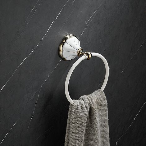 Towel rack, white towel rack, gold towel rack, gold towel rack, bathroom, ZQKLA-AquaForge (1/4)