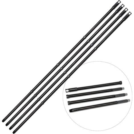 Manche à balai à visser Novaliv 4X polyvalent de qualité supérieure 137 cm - 2,6 cm Stable et durable Noir Réglable de 137 cm à 94,5 cm Parfait pour