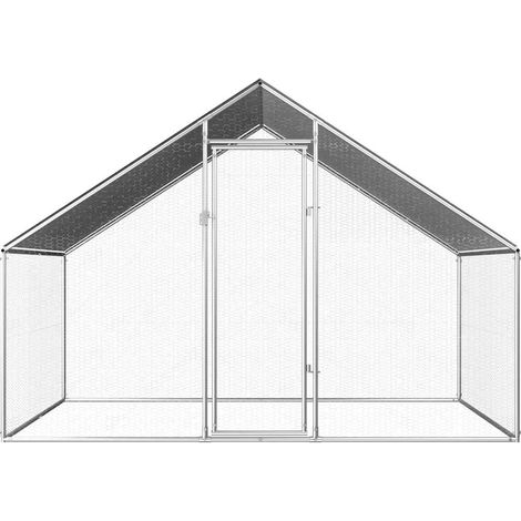 Maison Exclusive - Gabbia per Polli da Esterno 2,75x2x1,92m in Acciaio Zincato