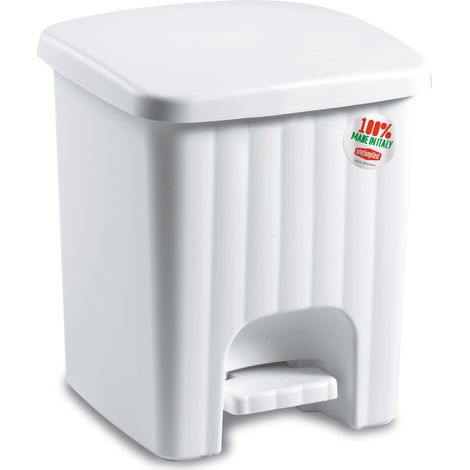 Stefanplast PATTUMIERA QUADRA PEDALINA Lt. 4,5 - cm. 21x21x24 h col. Bianco