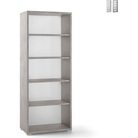 Mobile libreria h182 l71 p41 cm finitura cemento fondo bianco sarmog db351k - Sarmog (1/5)