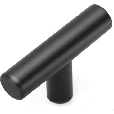 Ensemble de 5 boutons d'armoire en acier inoxydable 2 "à trou unique, boutons de tiroir noir mat, boutons d'armoire et poignées de tiroir (1/4)
