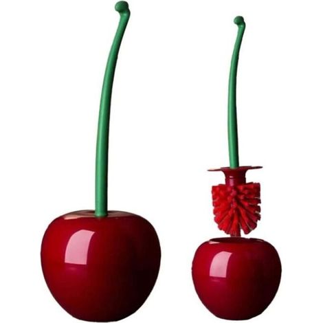Brosse Toilettes WC, Brosse Et Support De Toilette - en Forme De Cerise Créative，Brosse De Toilette Compacte Good Grip, yd (1/4)
