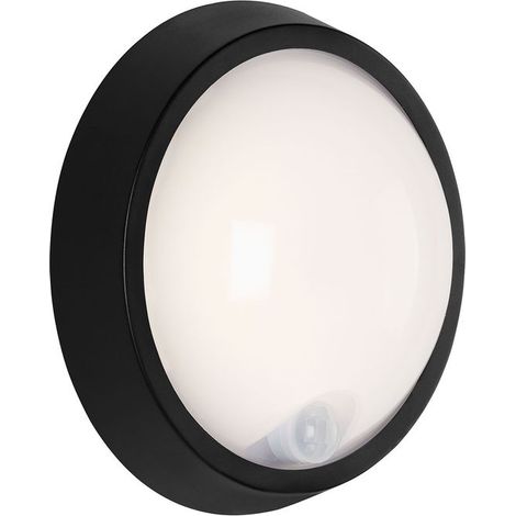 LED Außenleuchte Bewegungsmelder IP44 12 W schwarz Kunststoff Briloner