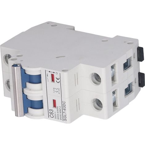 Disjoncteur miniature sur rail DIN, intelligent, bipolaire, structure L7, pour système photovoltaïque solaire, 500 V CC, 63 A (1/5)