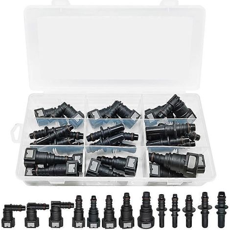 Schnellkupplungen für Kraftstoffleitungen, Kraftstoffleitungs-Reparaturset (30-teilig), 13 Größen von geraden Winkel-Schlauchverbindern (1/5)