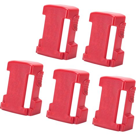 Lot de 5 supports de batterie à boucle pour batterie lithium Milwaukee série M18 (rouge)