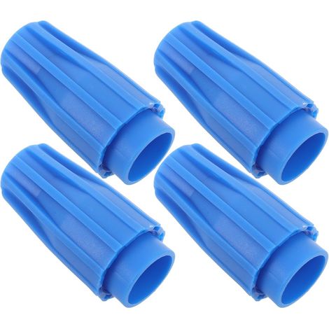 Lot de 4 Embouts Filetés de Rechange Bleus pour Manche de Balai 29 CM Fixation Verrouillable Adaptateurs Robustes en Plastique pour Rallonge Compatibles Balai et Manche-Brosse (1/5)