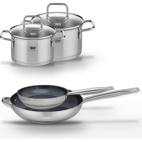 Lot 2 Poêles 24/32cm et 2 Faitouts 14/16cm Elo Profi Therm Platinum (1/5)