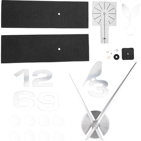 Horloge Murale Sans Cadre Autocollante Miroir DIY Décor Salon Chambre Bureau Argenté