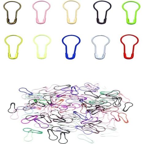 Épingles De Sûreté 100 Pcs Gourde Épingles Epingle Nourrice Métal Sécurité Pins Epingle Nourrice pour Travaux de Couture et de Bricolage Marqueurs de Point(Couleur Aléatoire) (1/4)