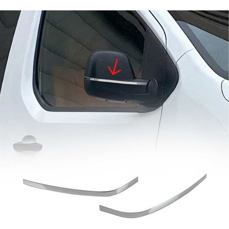 Coques de Rétroviseurs pour Opel Vivaro B 2014-2019 en Acier Chromé Argent (1/5)