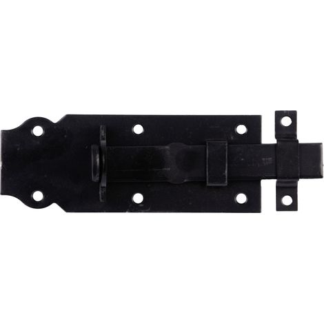 Verrou de serrure - galvanisé - noir - plastifié - droit - avec Gâche - 120 mm Set de 10 pièces