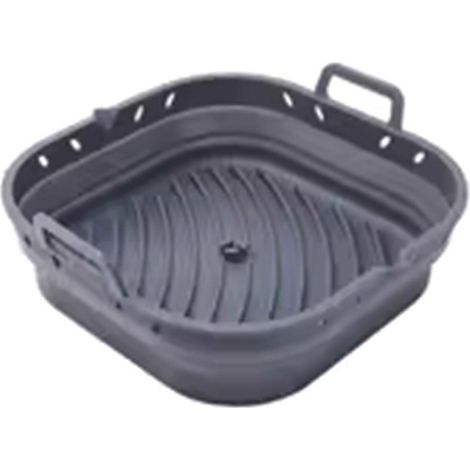 Quadratische, antihaftbeschichtete Silikon-Backform, ideal zum Zubereiten von Hähnchen, Pommes frites und Brot. Geeignet für Mikrowellen, Heißluftfritteusen und Backofen. (1/5)