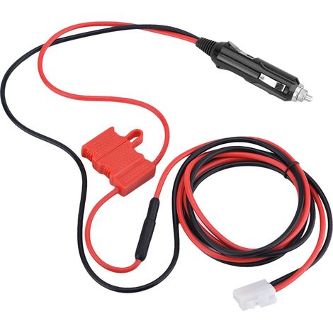 Câble d'alimentation 12V DC avec double fusible pour autoradio et prise allume-cigare