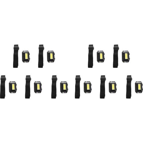 10X COB LED Mini Lampe Frontale Phare 3 Modes Tête Étanche à la