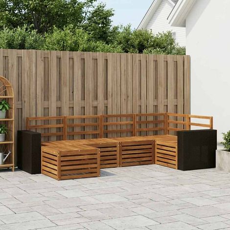 vidaXL Outdoor Sofa Set 6 pcs Natural Polyester (1/5)