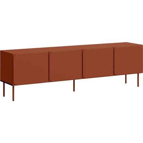 Meuble TV Fentore 101, Rouge, Le nombre de portes: 0, Nombre de tiroirs: 0, 200x61x40cm
