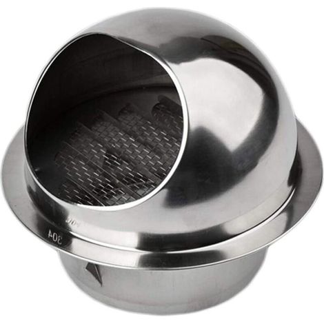 Rejilla de ventilación redonda para campana extractora, conducto de ventilación de acero inoxidable con mosquitera, 100 mm (1 unidad) (1/4)