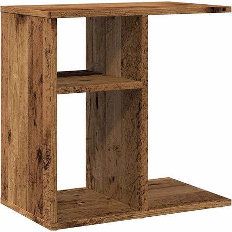 Table d'appoint vieux bois 50x30x50 cm bois d'ingénierie