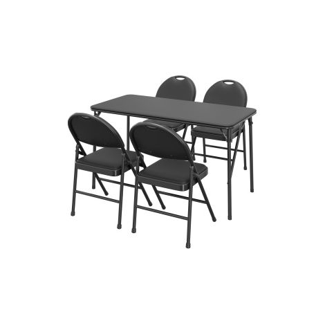 IDEALHOUSE Table pliante rectangulaire PU noire (1/3)