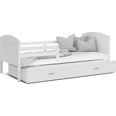 Lit Gigogne Mateo 90x190 matelas inclus Blanc - blanc (1/3)