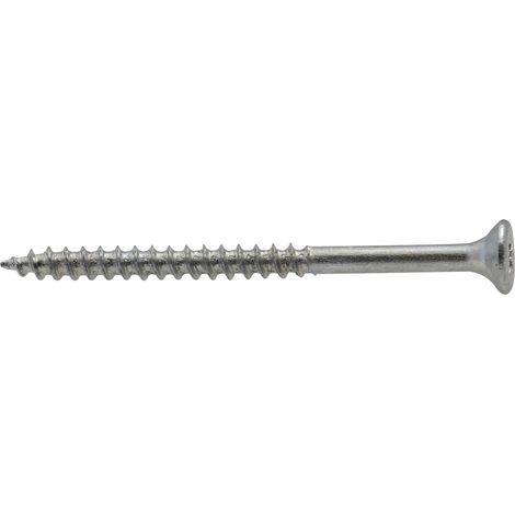 Vis à bois tête fraisée PZ zinguée Viswood filet total 6x70 mm (x50 vis)