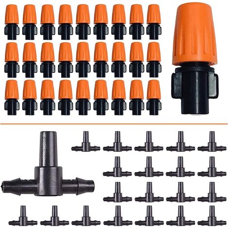 50 x Adjustable Irrigation Drip Drip Head Micro Flow Drip Head Mist Nozzles for Vegetable Gardens or Flower Beds (1/5)