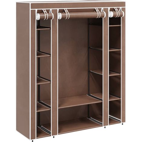 Armoire Meuble de rangement,Armoire avec compartiments et tiges 45 x 150 x 176 cm Marron -63374 (1/5)